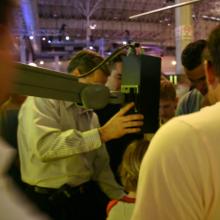 Crowding around the dermal scanner/projector