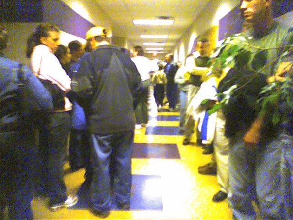 Waiting in line to vote