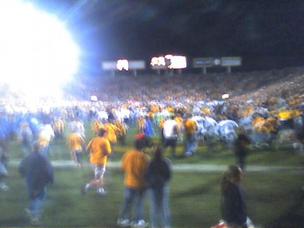 The University of Iowa respectfully requests that fans do not rush the field