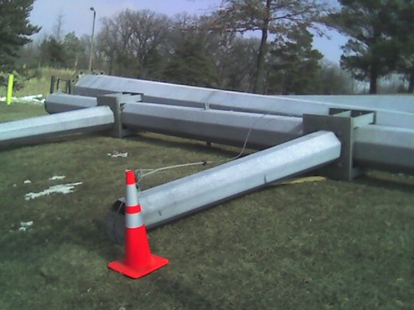 Down power poles